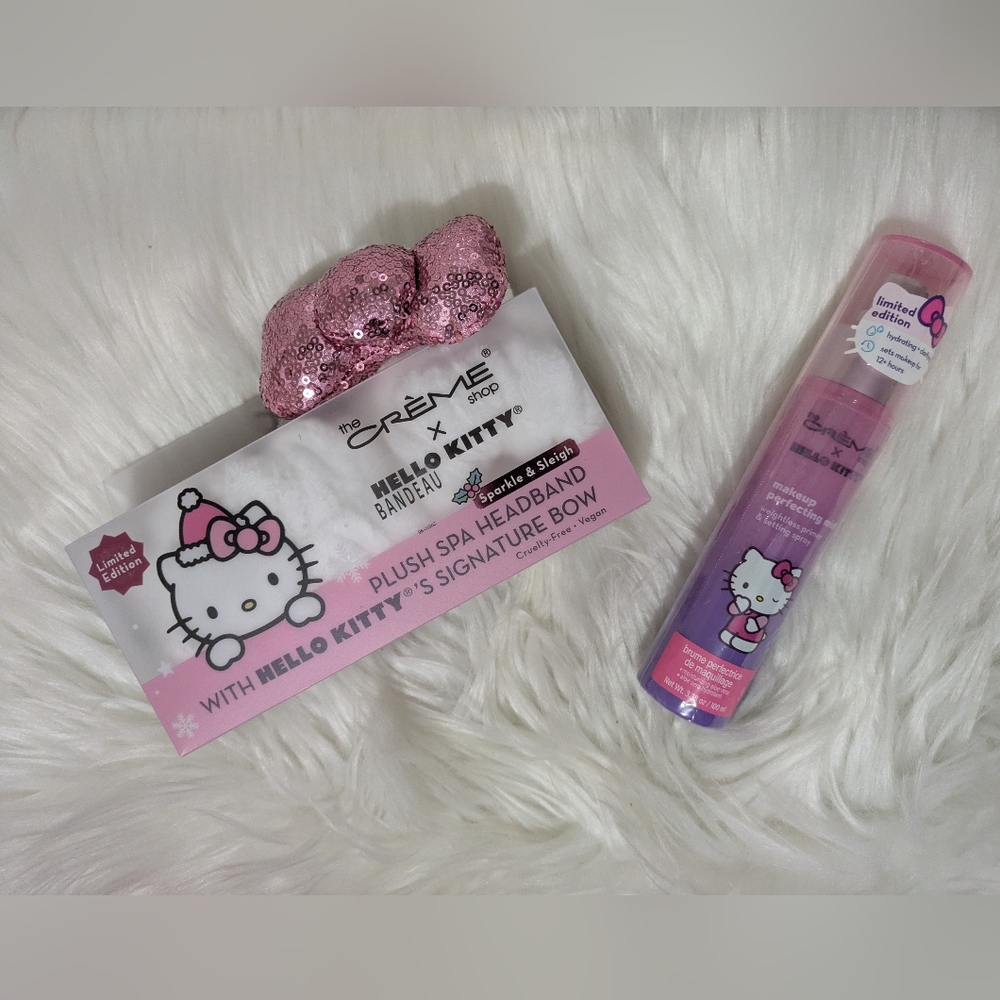 Limited Edition the Crème shop x Hello Kitty Plush Spa Headband & Makeup Mist!